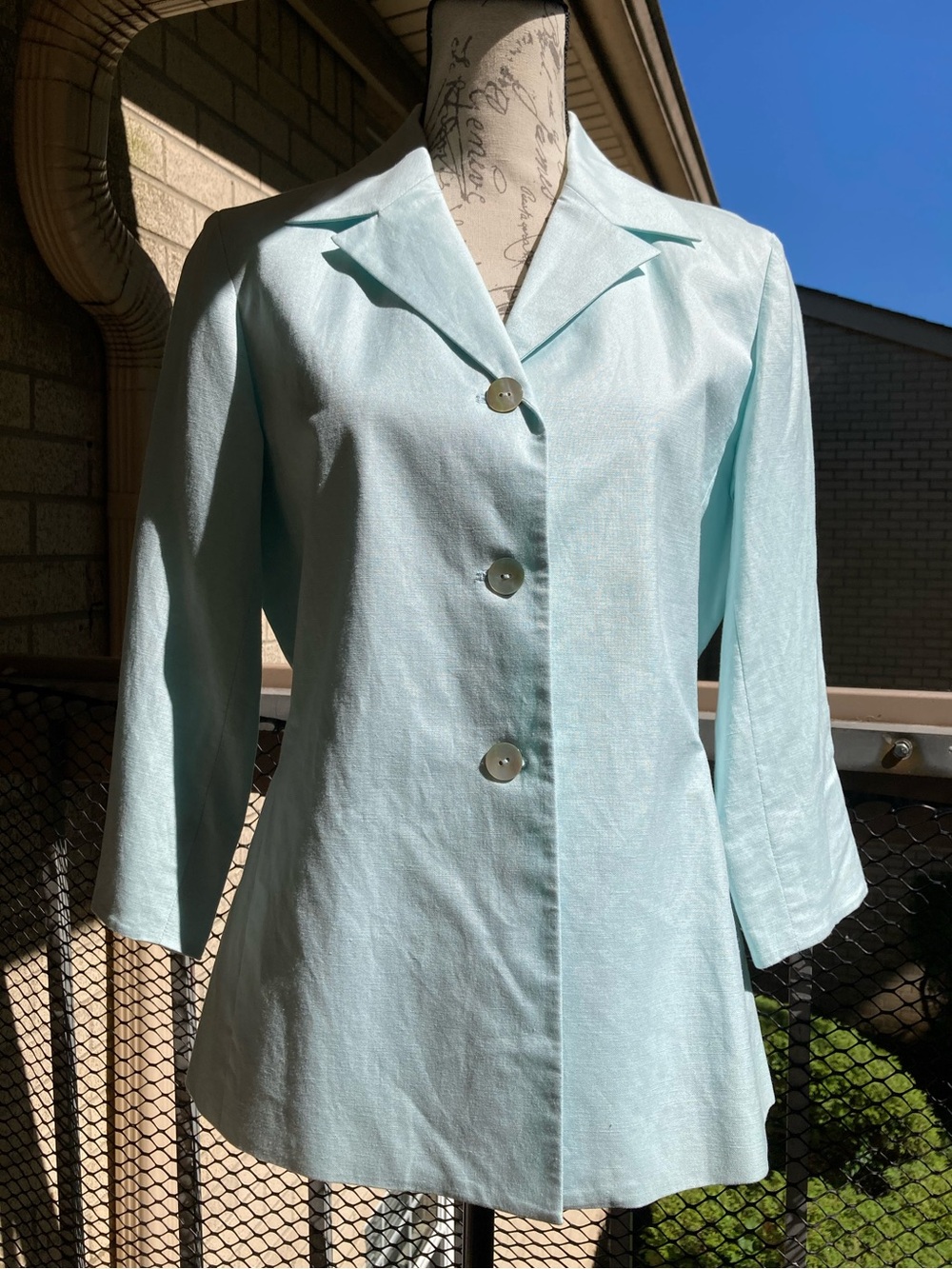 Austin Reed Light Blue Linen Blend Blazer